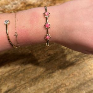 Susie gold and Pink Opal bangle